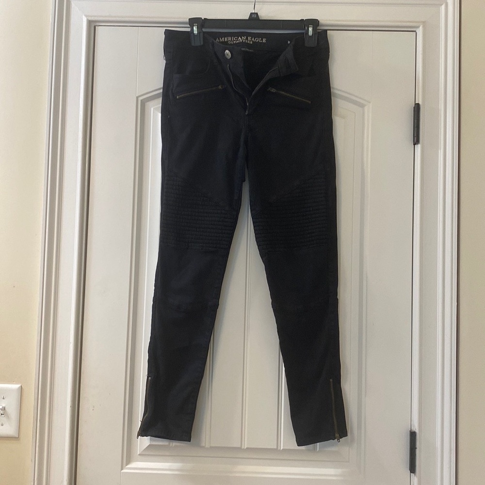 Black Moto style jeans